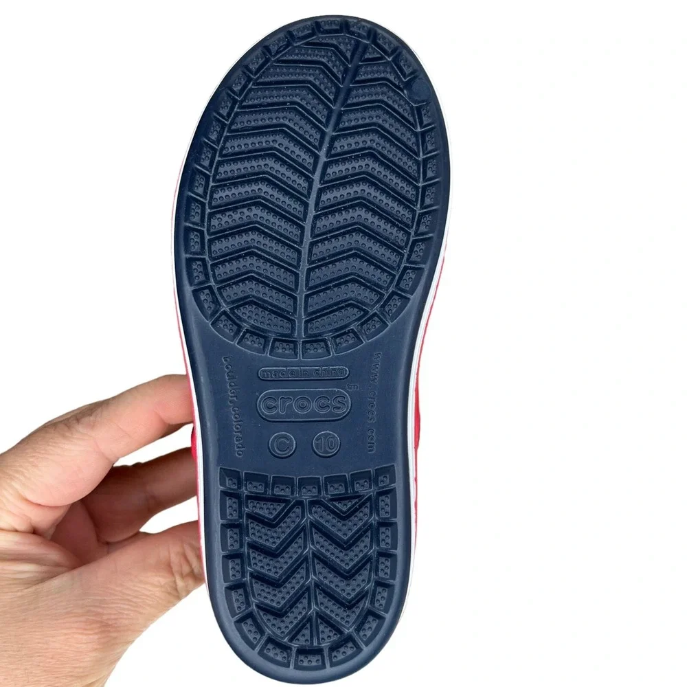 Crocs Toddler Boys Open Toe Sandals Size 10 Navy Blue Water Friendly Lightweight